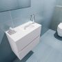 Mondiaz ADA Toiletmeubel 60x30x50cm met 1 kraangaten 2 lades cale mat Wastafel Lex rechts Solid Surface Wit FK75341950 - Thumbnail 3