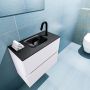 Mondiaz ADA Toiletmeubel 60x30x50cm met 1 kraangaten 2 lades cale mat Wastafel Lex midden Solid Surface Zwart FK75342294 - Thumbnail 3