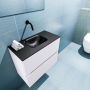 Mondiaz ADA Toiletmeubel 60x30x50cm met 0 kraangaten 2 lades cale mat Wastafel Lex midden Solid Surface Zwart FK75342295 - Thumbnail 3