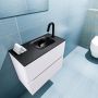 Mondiaz ADA Toiletmeubel 60x30x50cm met 1 kraangaten 2 lades cale mat Wastafel Lex rechts Solid Surface Zwart FK75342298 - Thumbnail 3