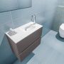 Mondiaz ADA Toiletmeubel 60x30x50cm met 1 kraangaten 2 lades dark grey mat Wastafel Lex rechts Solid Surface Wit FK75341776 - Thumbnail 3