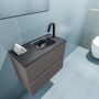 Mondiaz ADA Toiletmeubel 60x30x50cm met 1 kraangaten 2 lades dark grey mat Wastafel Lex rechts Solid Surface Zwart FK75342124 - Thumbnail 3