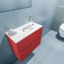 Mondiaz ADA Toiletmeubel 60x30x50cm met 1 kraangaten 2 lades fire mat Wastafel Lex midden Solid Surface Wit FK75341888 - Thumbnail 3