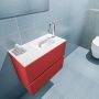 Mondiaz ADA Toiletmeubel 60x30x50cm met 1 kraangaten 2 lades fire mat Wastafel Lex rechts Solid Surface Wit FK75341892 - Thumbnail 3