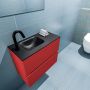 Mondiaz ADA Toiletmeubel 60x30x50cm met 1 kraangaten 2 lades fire mat Wastafel Lex links Solid Surface Zwart FK75342238 - Thumbnail 3