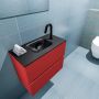 Mondiaz ADA Toiletmeubel 60x30x50cm met 1 kraangaten 2 lades fire mat Wastafel Lex midden Solid Surface Zwart FK75342236 - Thumbnail 3