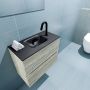 Mondiaz ADA Toiletmeubel 60x30x50cm met 1 kraangaten 2 lades light brown grey mat Wastafel Lex midden Solid Surface Zwart FK75342381 - Thumbnail 3