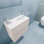 Mondiaz ADA Toiletmeubel 60x30x50cm 1 kraangat 2 lades linen mat wasbak rechts Solid surface Wit FK75341921 - Thumbnail 3