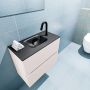 Mondiaz ADA Toiletmeubel 60x30x50cm met 1 kraangaten 2 lades linen mat Wastafel Lex midden Solid Surface Zwart FK75342265 - Thumbnail 3