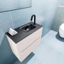 Mondiaz ADA Toiletmeubel 60x30x50cm met 1 kraangaten 2 lades linen mat Wastafel Lex rechts Solid Surface Zwart FK75342269 - Thumbnail 3