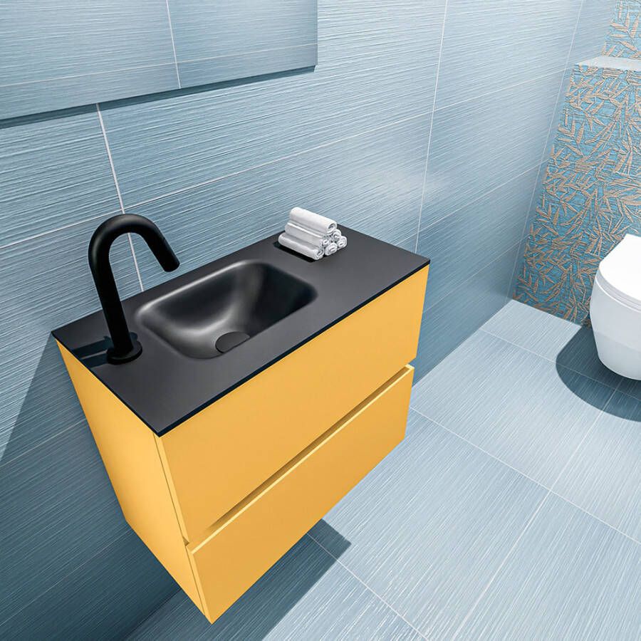 Mondiaz Ada 60cm toiletmeubel ocher met wastafel urban links 1 kraangat