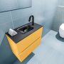 Mondiaz ADA Toiletmeubel 60x30x50cm met 1 kraangaten 2 lades ocher mat Wastafel Lex midden Solid Surface Zwart FK75342207 - Thumbnail 3