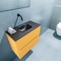 Mondiaz ADA Toiletmeubel 60x30x50cm met 0 kraangaten 2 lades ocher mat Wastafel Lex midden Solid Surface Zwart FK75342208 - Thumbnail 3