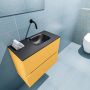 Mondiaz ADA Toiletmeubel 60x30x50cm met 0 kraangaten 2 lades ocher mat Wastafel Lex rechts Solid Surface Zwart FK75342212 - Thumbnail 3