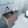 Mondiaz ADA Toiletmeubel 60x30x50cm met 0 kraangaten 2 lades smoke mat Wastafel Lex links Solid Surface Zwart FK75342152 - Thumbnail 3