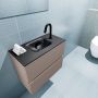 Mondiaz ADA Toiletmeubel 60x30x50cm met 1 kraangaten 2 lades smoke mat Wastafel Lex midden Solid Surface Zwart FK75342149 - Thumbnail 3