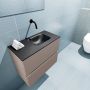 Mondiaz ADA Toiletmeubel 60x30x50cm met 0 kraangaten 2 lades smoke mat Wastafel Lex rechts Solid Surface Zwart FK75342154 - Thumbnail 3