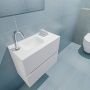 Mondiaz ADA Toiletmeubel 60x30x50cm met 1 kraangaten 2 lades talc mat Wastafel Lex links Solid Surface Wit FK75341716 - Thumbnail 3