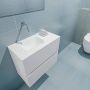 Mondiaz ADA Toiletmeubel 60x30x50cm met 0 kraangaten 2 lades talc mat Wastafel Lex links Solid Surface Wit FK75341717 - Thumbnail 3
