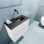 Mondiaz ADA Toiletmeubel 60x30x50cm met 0 kraangaten 2 lades talc mat Wastafel Lex rechts Solid Surface Zwart FK75342067 - Thumbnail 3