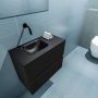 Mondiaz ADA Toiletmeubel 60x30x50cm met 0 kraangaten 2 lades urban mat Wastafel Lex links Solid Surface Zwart FK75342094 - Thumbnail 3