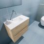 Mondiaz ADA Toiletmeubel 60x30x50cm 0 kraangaten 2 lades washed oak mat wasbak midden Solid surface Wit FK75341976 - Thumbnail 3