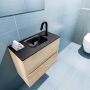 Mondiaz ADA Toiletmeubel 60x30x50cm met 1 kraangaten 2 lades washed oak mat Wastafel Lex midden Solid Surface Zwart FK75342323 - Thumbnail 3