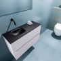 Mondiaz ADA Toiletmeubel 80x30x50cm met 0 kraangaten 2 lades cale mat Wastafel Lex links Solid Surface Zwart FK75342303 - Thumbnail 3