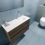 Mondiaz ADA Toiletmeubel 80x30x50cm met 0 kraangaten 2 lades dark brown mat Wastafel Lex rechts Solid Surface Wit FK75342015 - Thumbnail 3