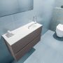 Mondiaz ADA Toiletmeubel 80x30x50cm met 1 kraangaten 2 lades dark grey mat Wastafel Lex rechts Solid Surface Wit FK75341782 - Thumbnail 3