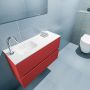 Mondiaz ADA Toiletmeubel 80x30x50cm met 1 kraangaten 2 lades fire mat Wastafel Lex links Solid Surface Wit FK75341896 - Thumbnail 3