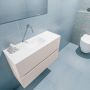 Mondiaz ADA Toiletmeubel 80x30x50cm met 0 kraangaten 2 lades linen mat Wastafel Lex midden Solid Surface Wit FK75341924 - Thumbnail 3