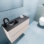 Mondiaz ADA Toiletmeubel 80x30x50cm met 1 kraangaten 2 lades linen mat Wastafel Lex links Solid Surface Zwart FK75342273 - Thumbnail 3