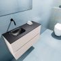 Mondiaz ADA Toiletmeubel 80x30x50cm met 0 kraangaten 2 lades linen mat Wastafel Lex links Solid Surface Zwart FK75342274 - Thumbnail 3