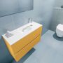 Mondiaz ADA Toiletmeubel 80x30x50cm met 1 kraangaten 2 lades ocher mat Wastafel Lex midden Solid Surface Wit FK75341865 - Thumbnail 3