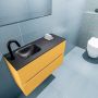 Mondiaz ADA Toiletmeubel 80x30x50cm met 1 kraangaten 2 lades ocher mat Wastafel Lex links Solid Surface Zwart FK75342215 - Thumbnail 3