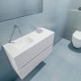 Mondiaz ADA Toiletmeubel 80x30x50cm met 0 kraangaten 2 lades talc mat Wastafel Lex links Solid Surface Wit FK75341723 - Thumbnail 3