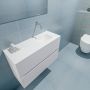 Mondiaz ADA Toiletmeubel 80x30x50cm met 0 kraangaten 2 lades talc mat Wastafel Lex rechts Solid Surface Wit FK75341725 - Thumbnail 3