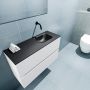 Mondiaz ADA Toiletmeubel 80x30x50cm met 0 kraangaten 2 lades talc mat Wastafel Lex rechts Solid Surface Zwart FK75342073 - Thumbnail 3