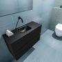Mondiaz ADA Toiletmeubel 80x30x50cm met 0 kraangaten 2 lades urban mat Wastafel Lex midden Solid Surface Zwart FK75342098 - Thumbnail 3