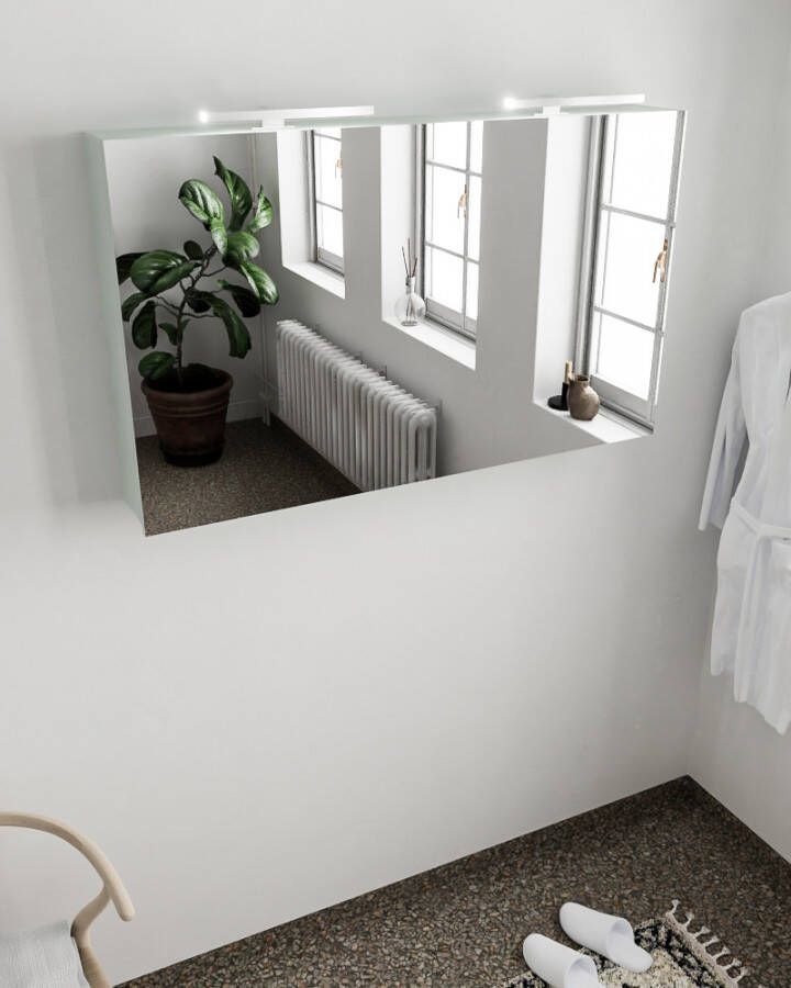 Mondiaz CUBB Spiegelkast 120x70x16cm 2 deuren greey NV76341307