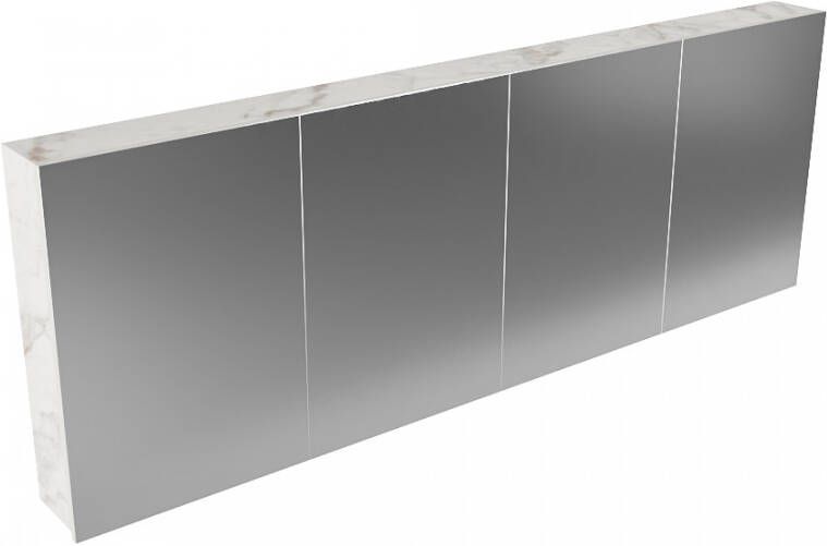 Mondiaz Cubb spiegelkast 200x70x16cm met 4 deuren Carrara online kopen