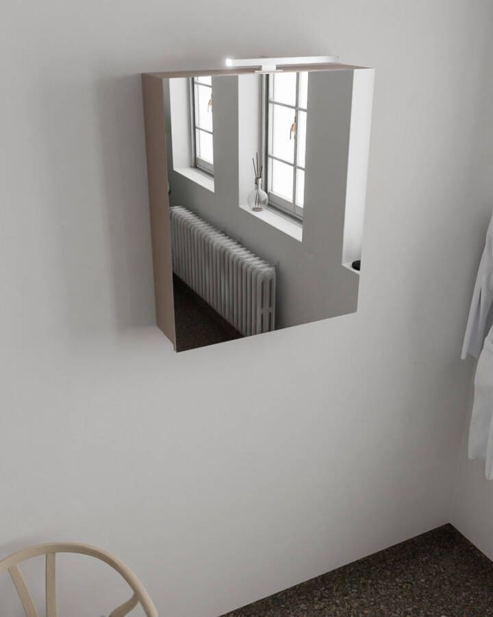 Mondiaz Cubb spiegelkast 50x70x16cm kleur smoke met 1 deur