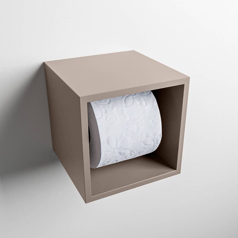 Mondiaz Easy Cube toilet rolhouder 16x16cm smoke