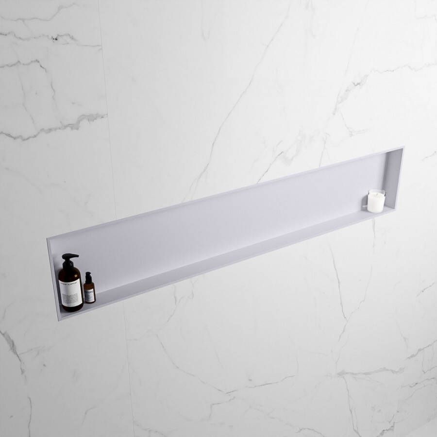 Mondiaz Easy nis 29.5x149.5x8cm voor Inbouw opbouw 1 open vak Solid surface Cale Cale M80027Cale Cale - Foto 2
