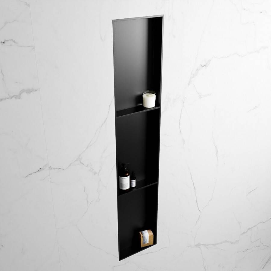 Mondiaz EASY Nis 149 5x29 5cm in solid surface kleur Urban | Urban. 3 vakken geschikt voor in- of opbouw