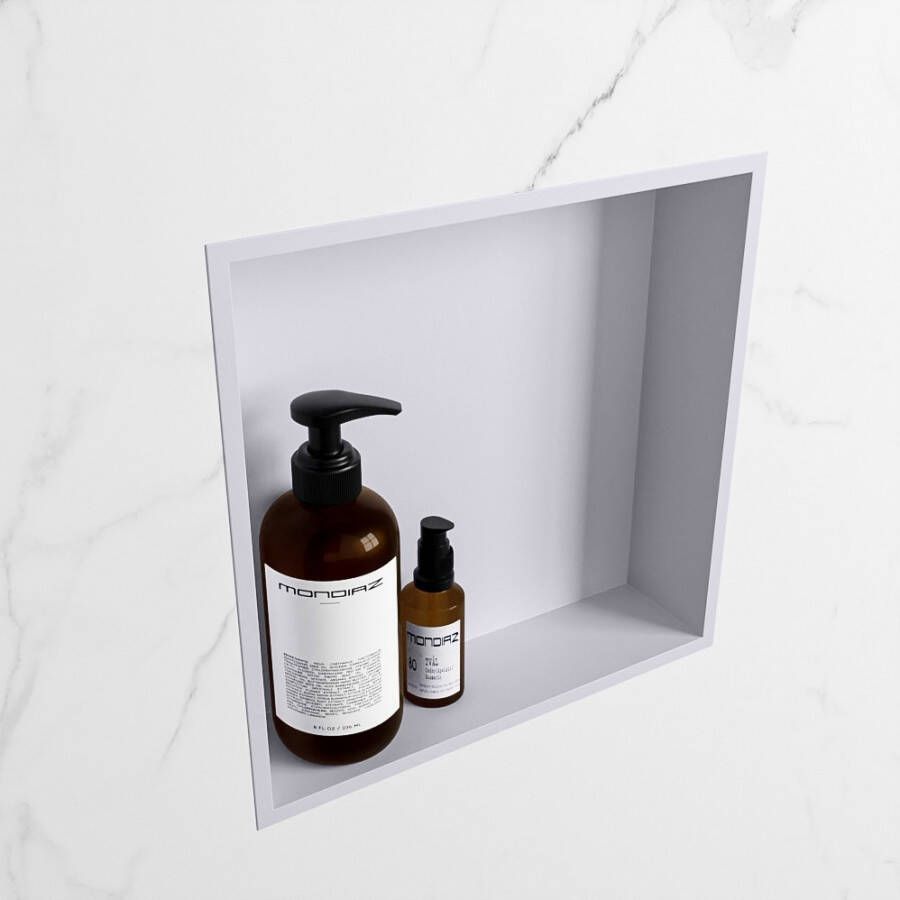 Mondiaz Easy nis 29.5x29.5x8cm voor Inbouw opbouw 1 open vak Solid surface Cale Cale M80011Cale Cale - Foto 2