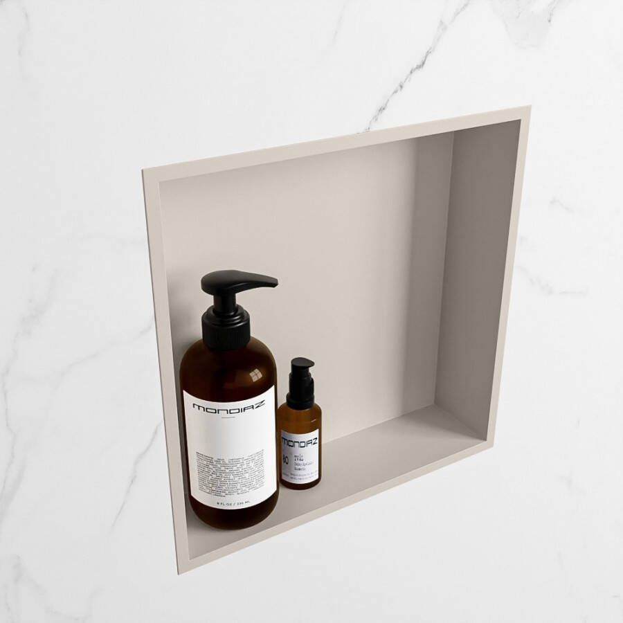 Mondiaz EASY Nis 29 5x29 5cm in solid surface kleur Linen | Linen. 1 vak geschikt voor in- of opbouw