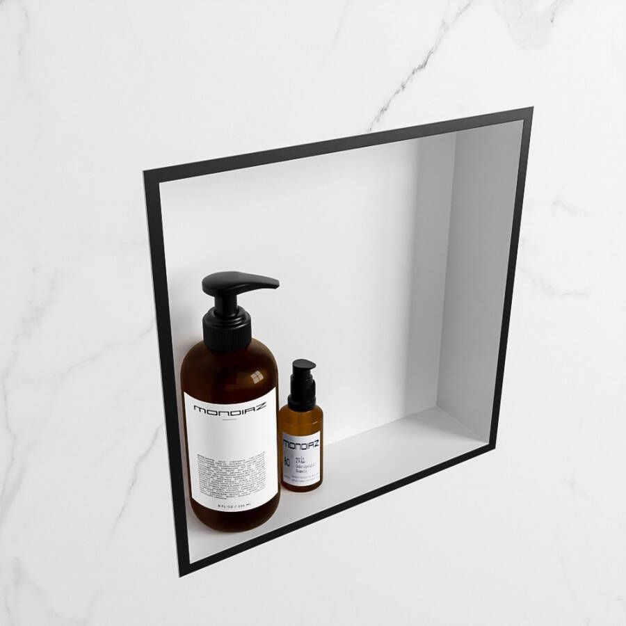 Mondiaz Easy nis 29.5x29.5x8cm voor Inbouw opbouw 1 open vak Solid surface Talc Urban M80010Urban Talc - Foto 2