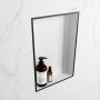 Mondiaz Easy nis 29.5x44.5x8cm voor Inbouw opbouw 1 open vak Solid surface Talc Urban M80014Urban Talc - Thumbnail 2